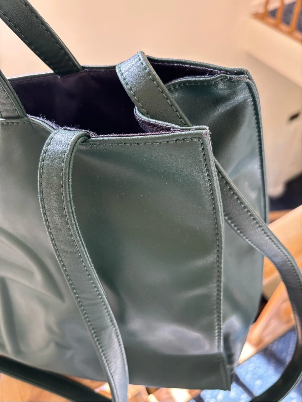 Telfar Dark Green Embossed Logo Tote Laptop Bag